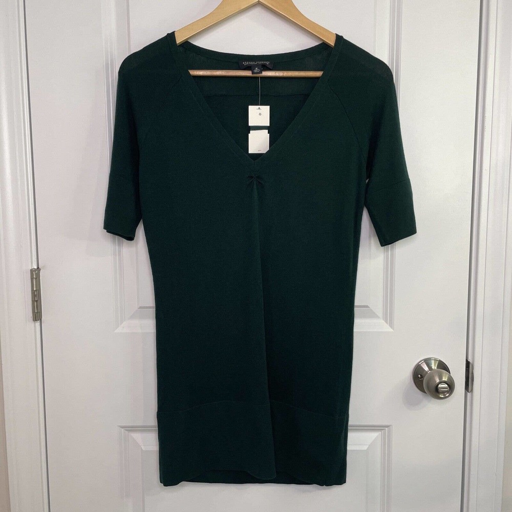 Banana Republic Silk Cotton Cashmere Tunic Sweater Women's Medium V Neck Teal